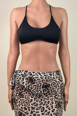Moderate Solid Color Spaghetti Strap Bralette Bikini Top