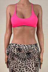 Moderate Solid Color Spaghetti Strap Bralette Bikini Top