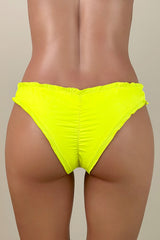 Playful Lettuce Trim Low Waist Brazilian Cheeky Scrunch Bikini Bottom