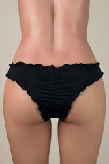 Playful Lettuce Trim Low Waist Brazilian Cheeky Scrunch Bikini Bottom