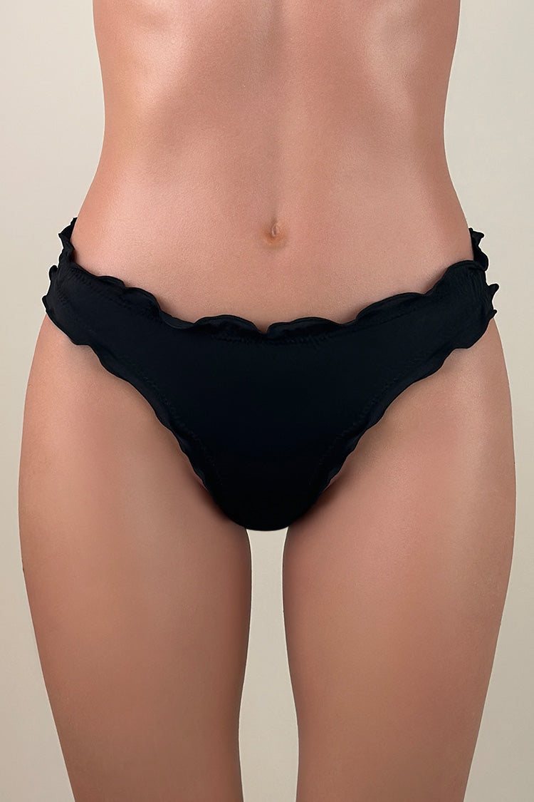 Playful Lettuce Trim Low Waist Brazilian Cheeky Scrunch Bikini Bottom