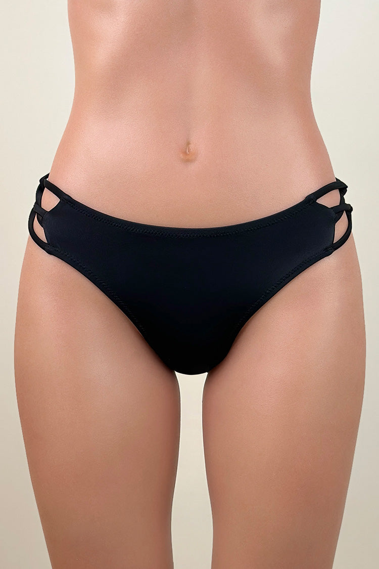 Strappy Criss Cross Side String Low Rise Brazilian Cheeky Scrunch Bikini Bottom
